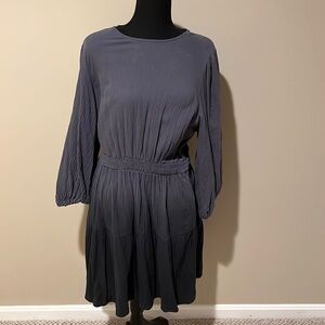Universal Thread Blue Gray to Black Ombré Long Sleeve Dress Large